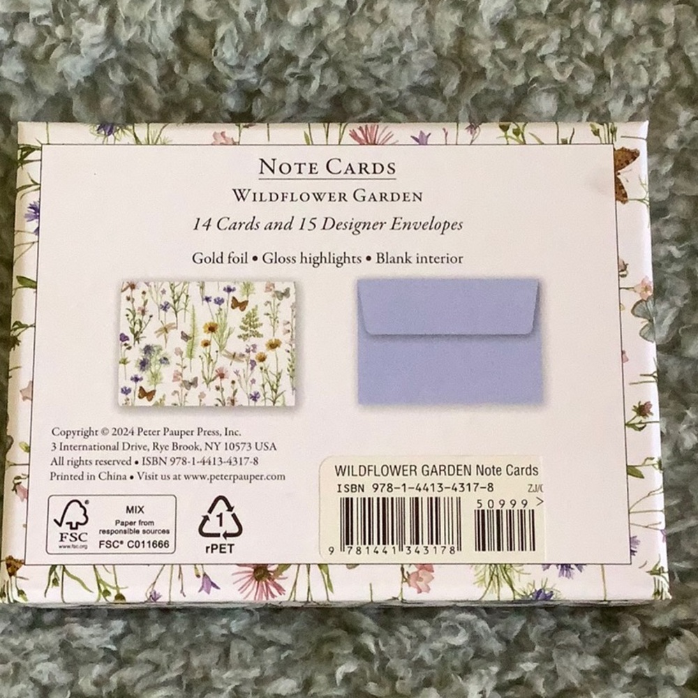 Wildflower Garden Botanical Floral Butterfly Dragonfly Note Cards NWT 14ct - Picture 6 of 15